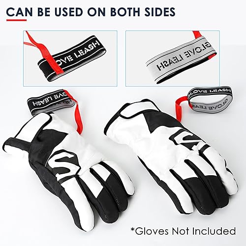 Vista 34 de Correa de seguridad para guantes deportivos, guantes de esquí, correa elástica para muñeca, accesorios perfectos de montañismo y esquí para colgar