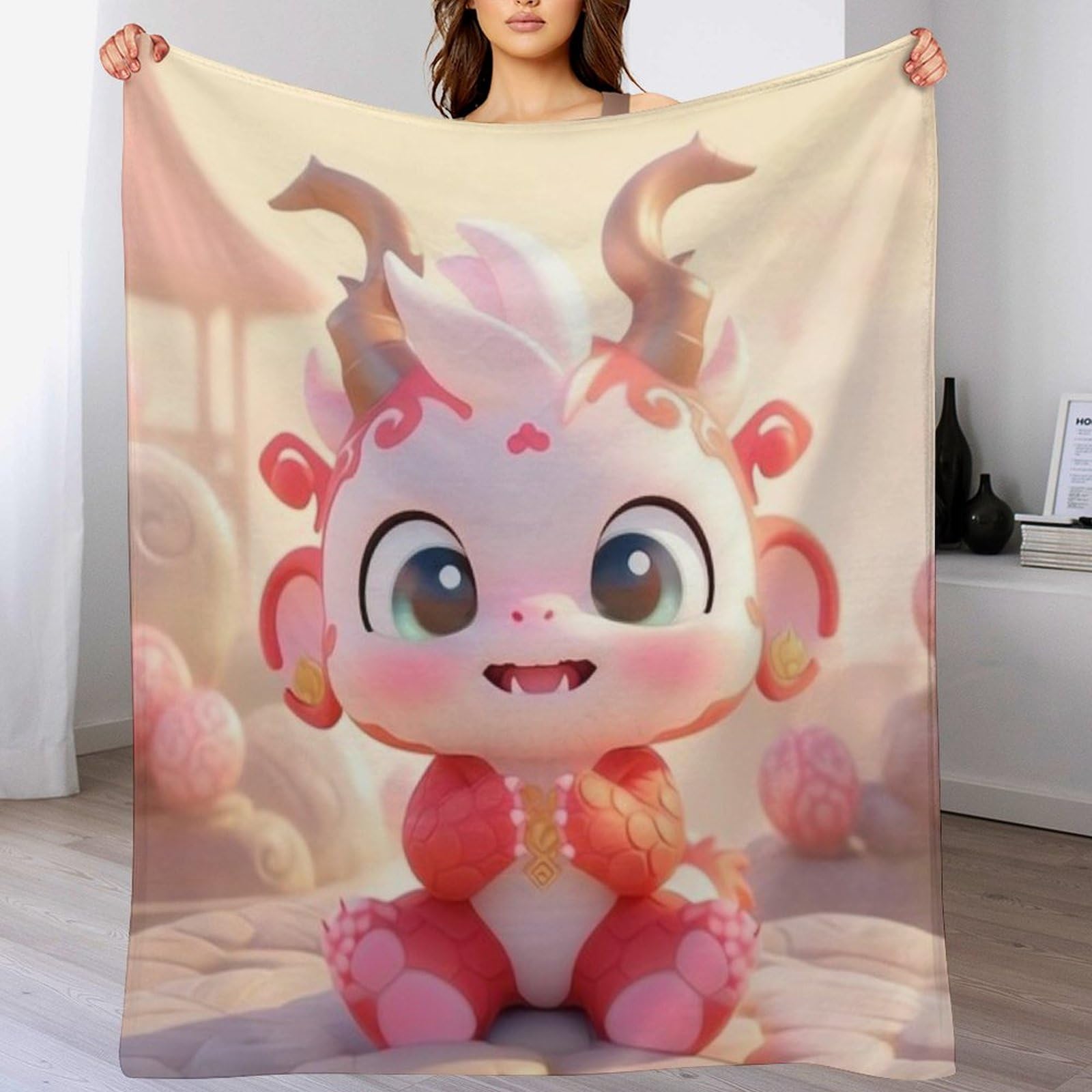 Plaid Couverture Dragon en Flanelle Douce pour des Soirées Cocooning au Canapé