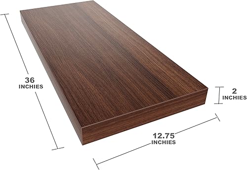 Miniatura 3 de JPND Estante flotante, juego de 3 estantes de pared, 36 pulgadas de ancho x 12.75 pulgadas de profundidad x 2 pulgadas de alto, estante flotante de