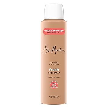 SheaMoisture Whole Body Deodorant Spray Fresh 72h Odor Control Aluminum Free 4 oz