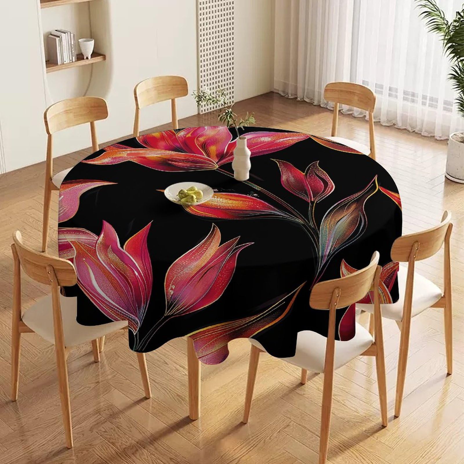 Nappe ronde imperméable anti-tache pour protéger la table de cuisine