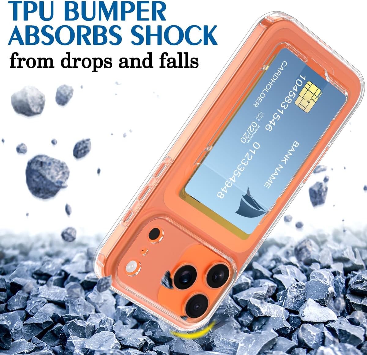 Petocase for iPhone 17 Pro Max Wallet Case Card Holder Slot Ultra Slim Fit Flexible TPU Gel Rubber Soft Skin Silicone Protective Phone Case Cover for Apple iPhone 17 Pro Max 6.9 inch Crystal Clear - Image 5