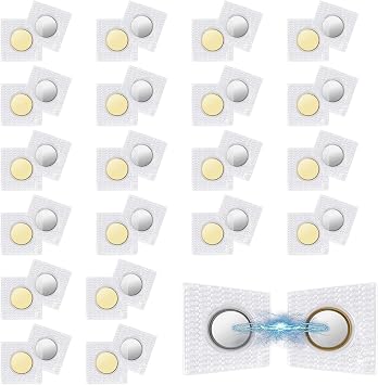 EEEKit 40 PCS Sew in Magnets, 20 Pairs Hidden Magnetic Snap Closures for Thin Fabric 2mm, PVC Invisible Magnetic Fastener for Bag Lining, Pocket Flap, Clothing Lining