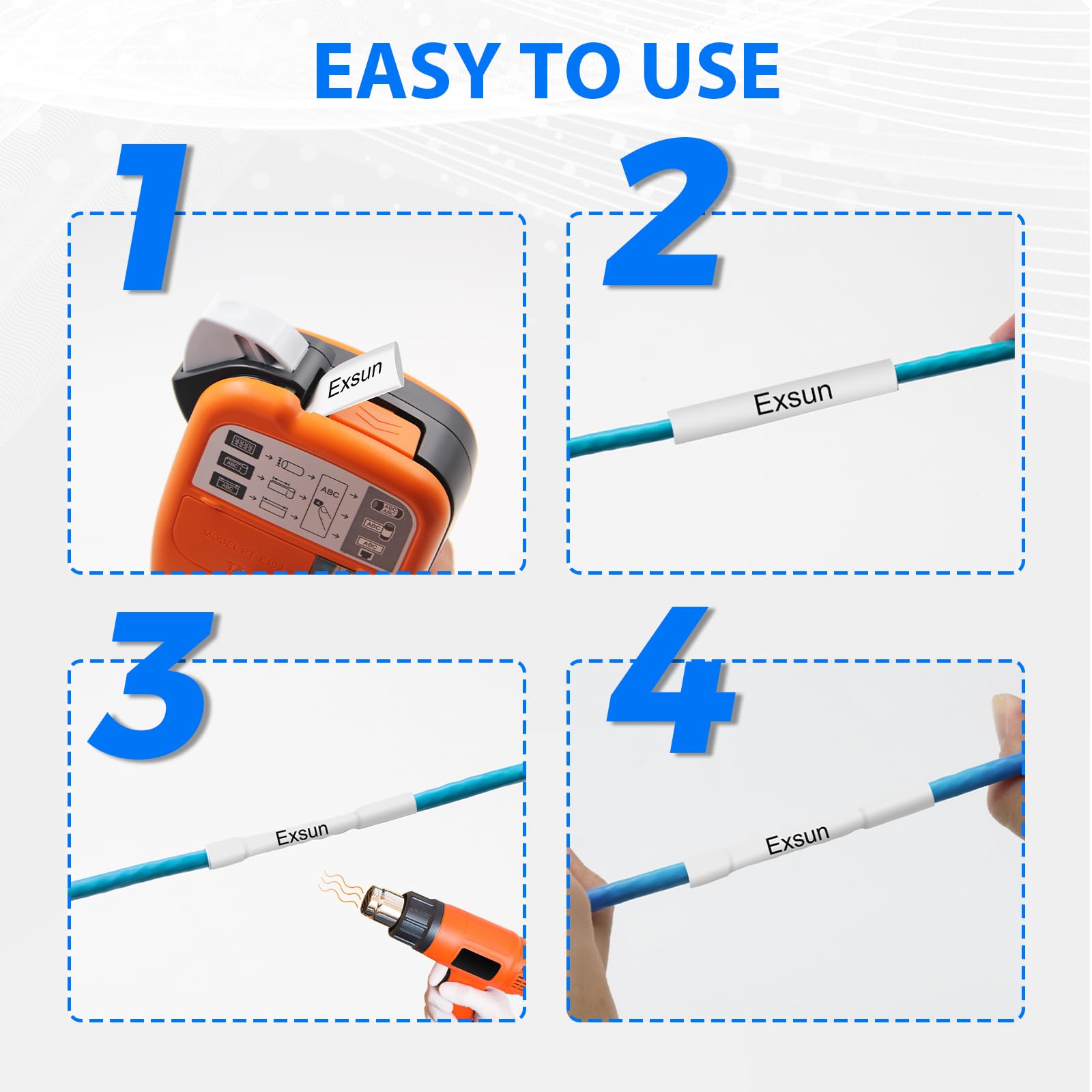 3x Etichette Termoretraibili da 17,7 mm Compatibile con HSe-241 HSe241 HS241 Hsc241 Nastro per Etichette Termoretraibili per Ptouch PT-E550WVP E300 D210VP 600VP P750W P950NW H300 Nero su Bianco