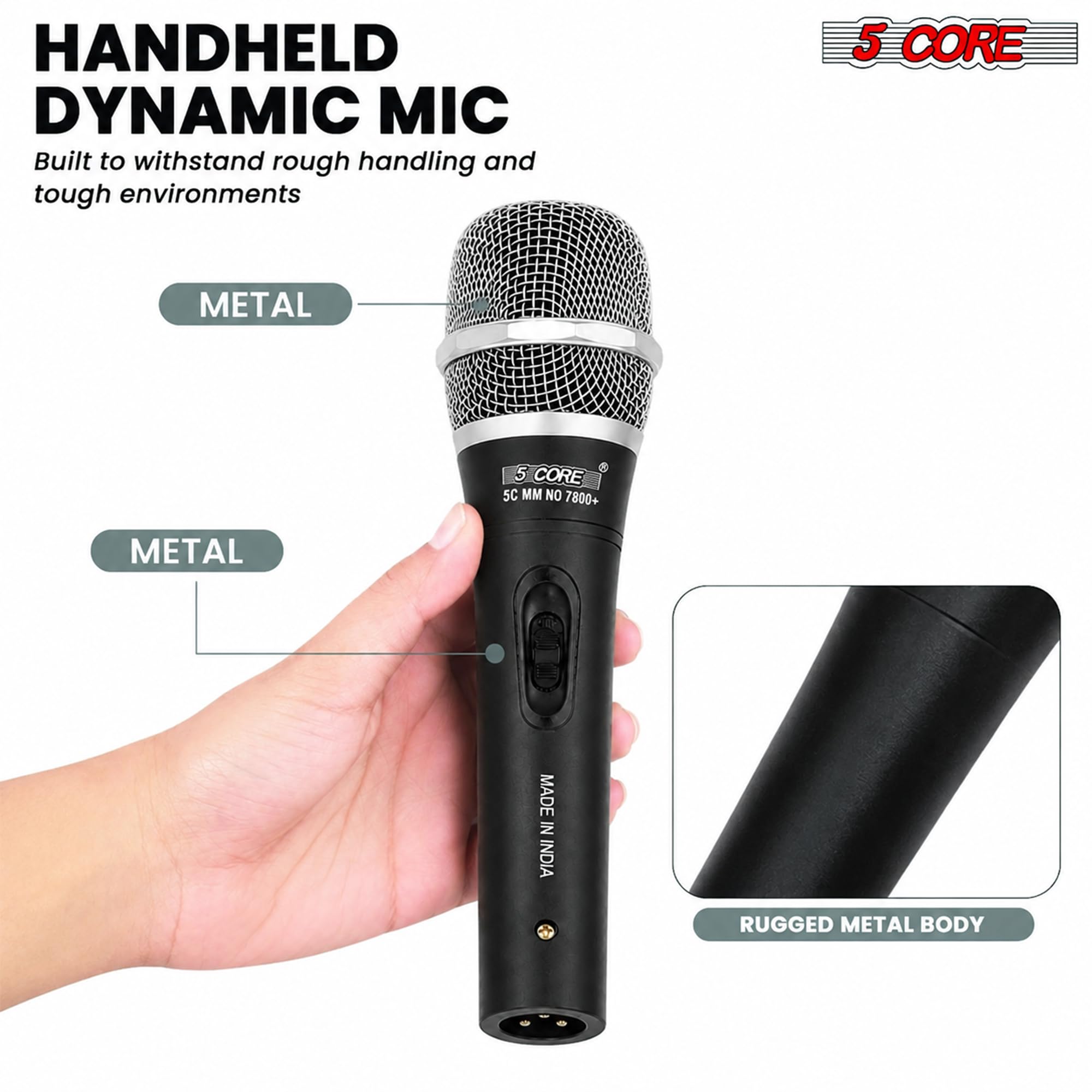 Amazon.com: 5 CORE Microphone Pair Dynamic Cardioid XLR