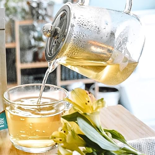 Miniatura 3 de DelighTeas® Tetera de vidrio | Vidrio de borosilicato, infusor extraíble de acero inoxidable | Diseñada con boquilla que no gotea