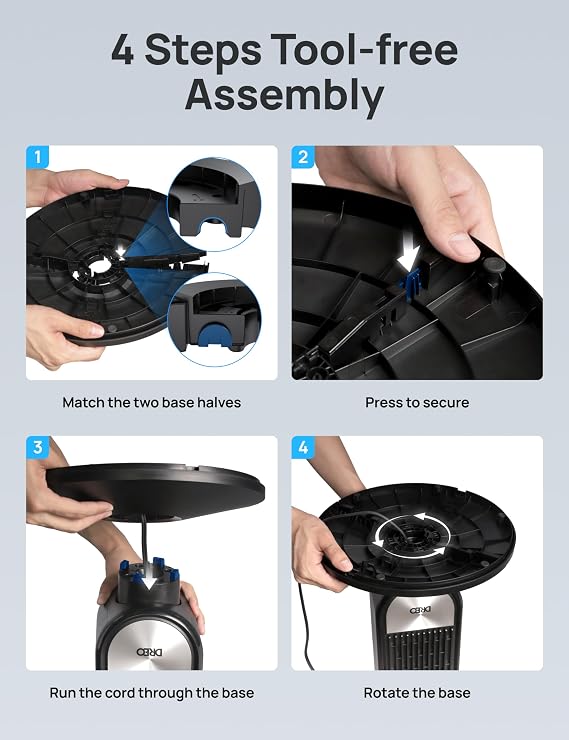 Dreo Tower Fan with Remote, 90 ° Oscillating Bladeless Fan, 42 Inch, Quiet with 6 Speeds, Large LED Display, Touchpad, 12H Timer, Floor Fans for Bedroom Whole Room Home Office