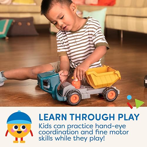 Miniatura 4 de Battat Camión volquete amarillo - Camiones clásicos para niños pequeños - Juguetes de construcción para niños - Ruedas de goma suave - 18 meses + -