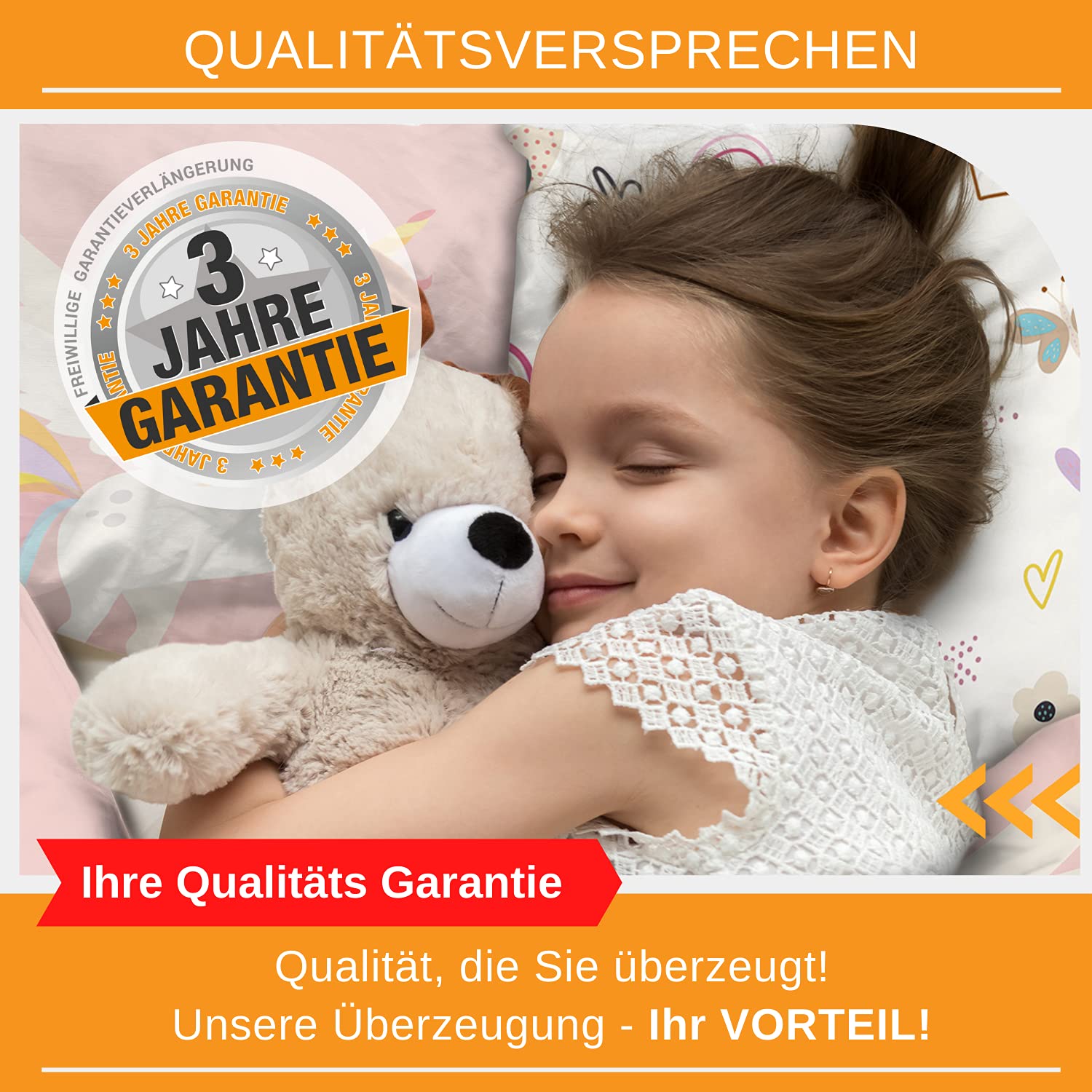 Parure De Lit Enfant Licorne Aminata Kids – 100x135 Cm (housse + Taie) – Coton Réversible – Rose – Fermeture éclair – Certifié Oeko-Tex