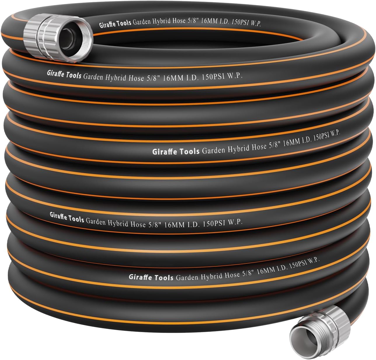 Giraffe Tools Garden Hose Nozzle 9 Adjustable Spray Modes and Garden Hose 75ft x 5/8",Customizable Rubber Hose,No Kink, Flexible