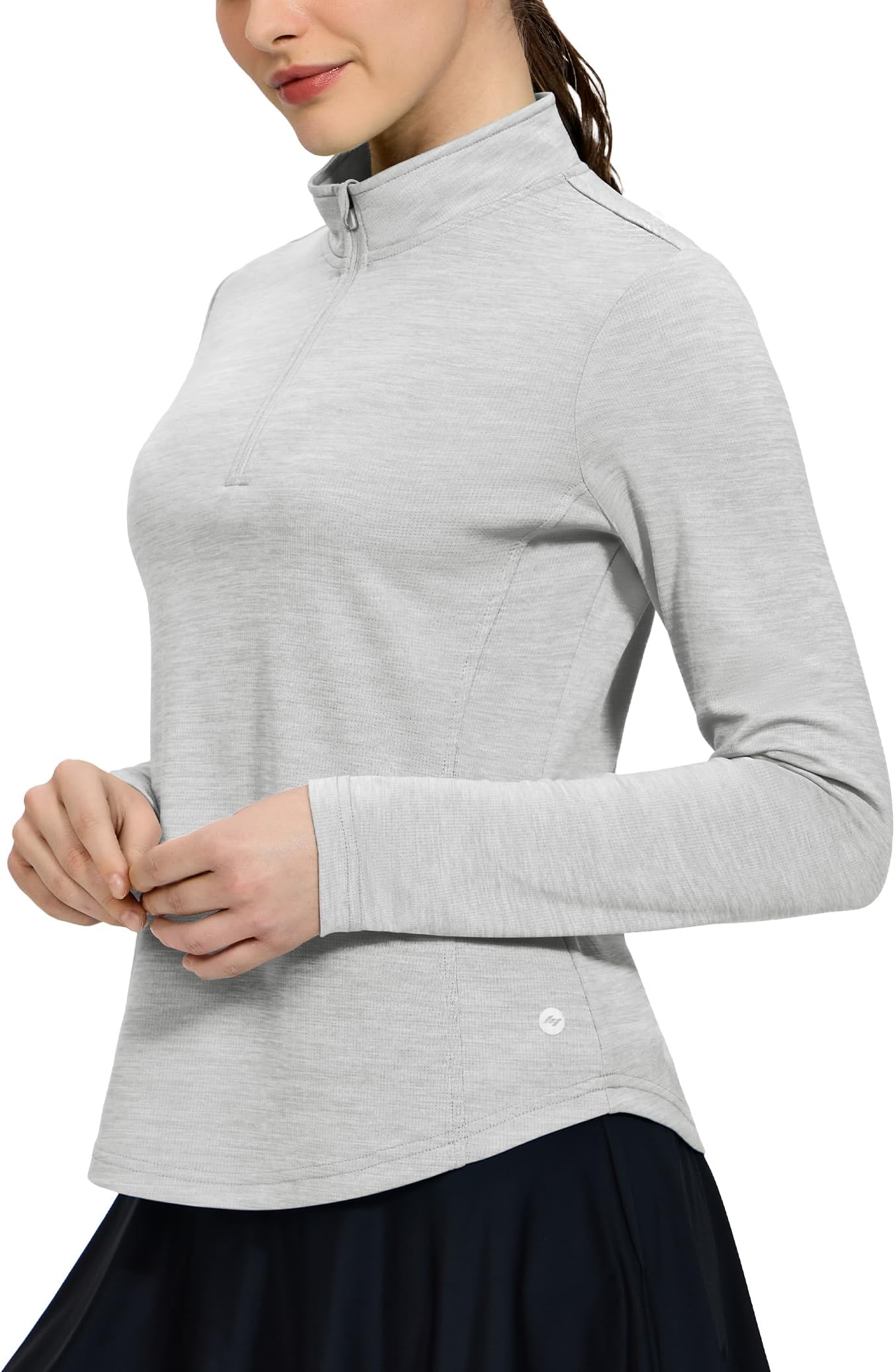 Long Sleeve Workout Shirts for Women Quarter Zip Athletic Pullover Dry Fit Flowy Golf Running UV Sun Shirts,1/4 Zip
