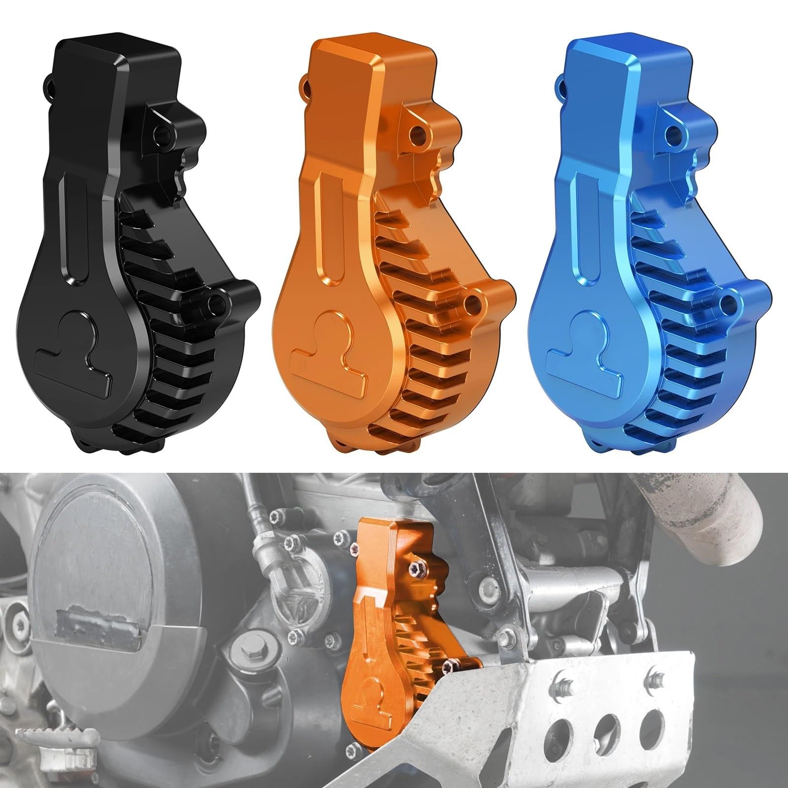 Części motocyklowe Zespół pompy Pasuje do KTM 690 Pasuje do Enduro R 690 Pasuje do SMC R Pasuje do Husqvarna 701 Żebrowana pokrywa pompy wodnej(Orange)