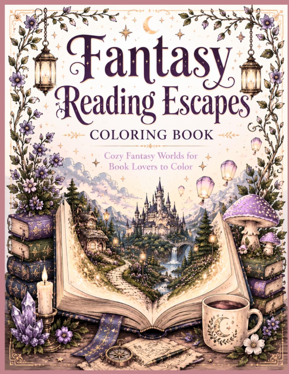 Fantasy Reading Escapes Coloring Book: Magical Worlds, Enchanted Libraries, and Relaxing Reading Scenes to Color