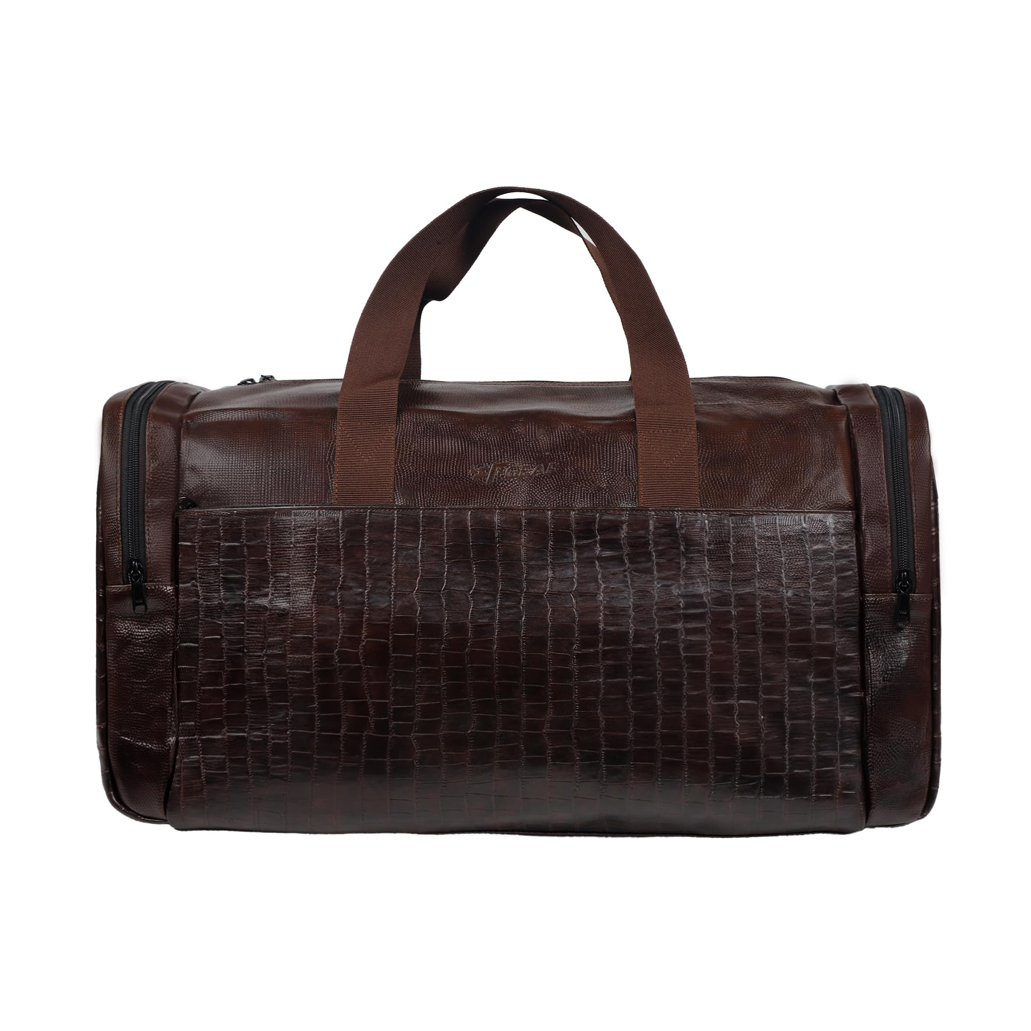 Cooper 41L Brown Faux Leather Cabin Travel Duffel Bag-image-45