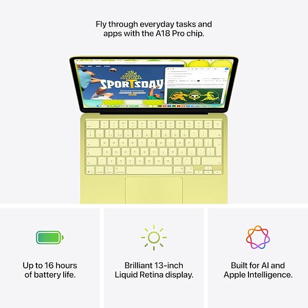 Apple MacBook Neo 13-inch Laptop with A18 Pro chip: Built for AI and Apple Intelligence, Liquid Retina Display, 8GB Unified Memory, 256GB SSD Storage, 1080p FaceTime HD Camera; Citrus - 5