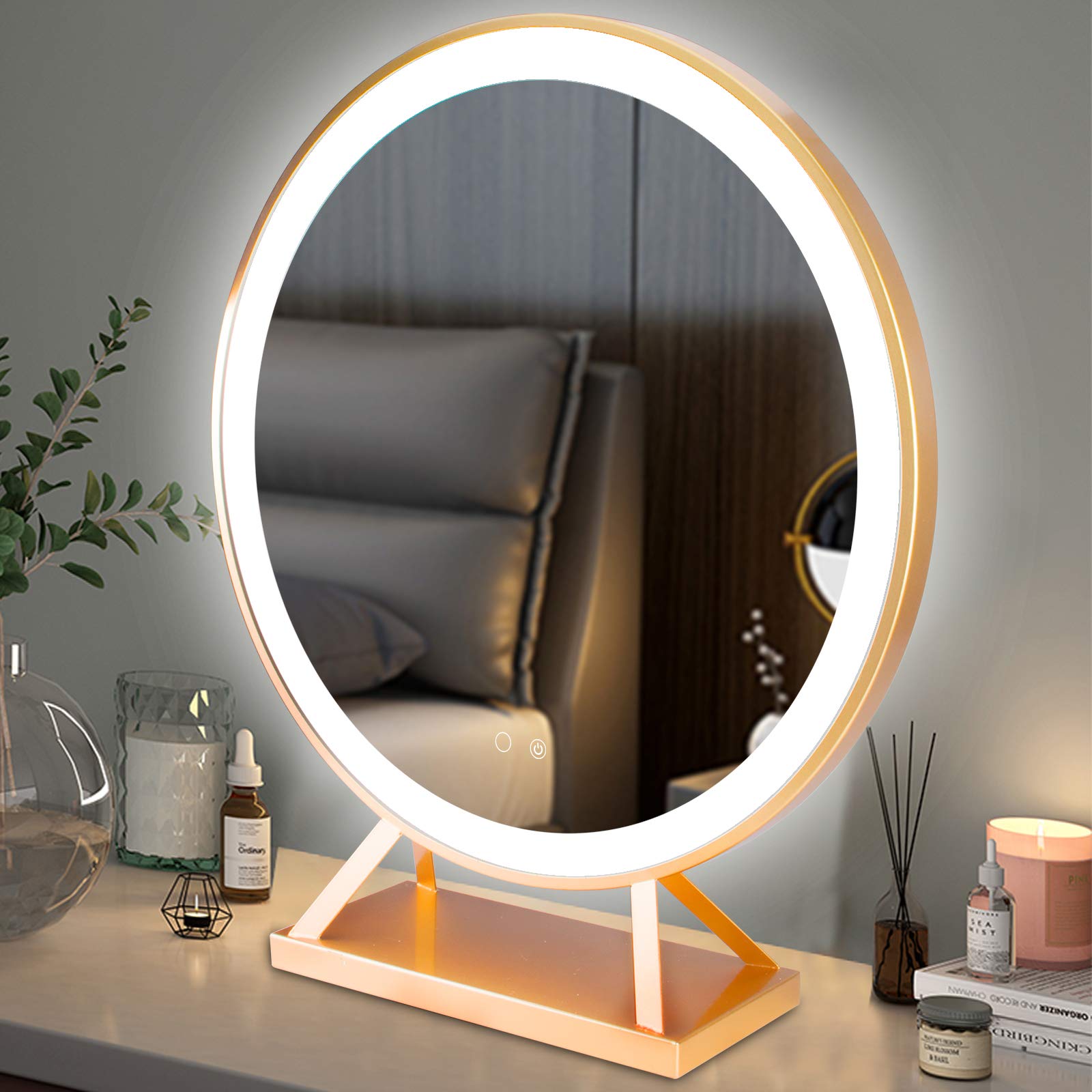 Buy Dimmable Vanity Makeup Mirror 20inch Round LED Lighted Vanity