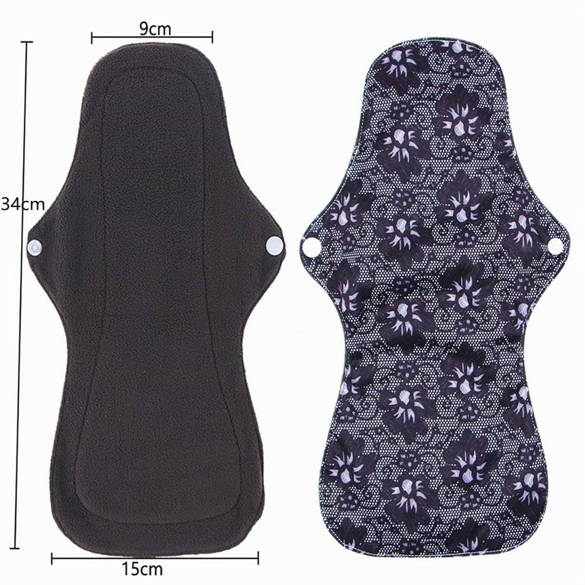 Lot de 11 Serviettes Hygiéniques Lavables Réutilisables (S+M+L) - Jour/Nuit pour Tous Flux (Léger à Intense) - Absorption Maximale Anti-Fuites, avec Sac Imperméable