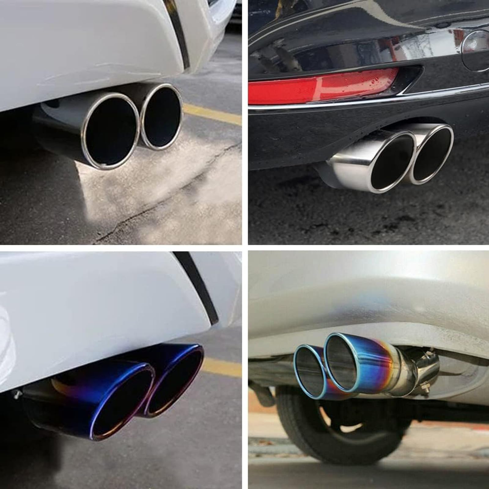 Terminale Scarico Auto, per Suzuki S-Cross 2022 2023 Scarico Doppio silenziatore Posteriore Curvo Acciaio Inossidabile Regolabile inclinata Tubo