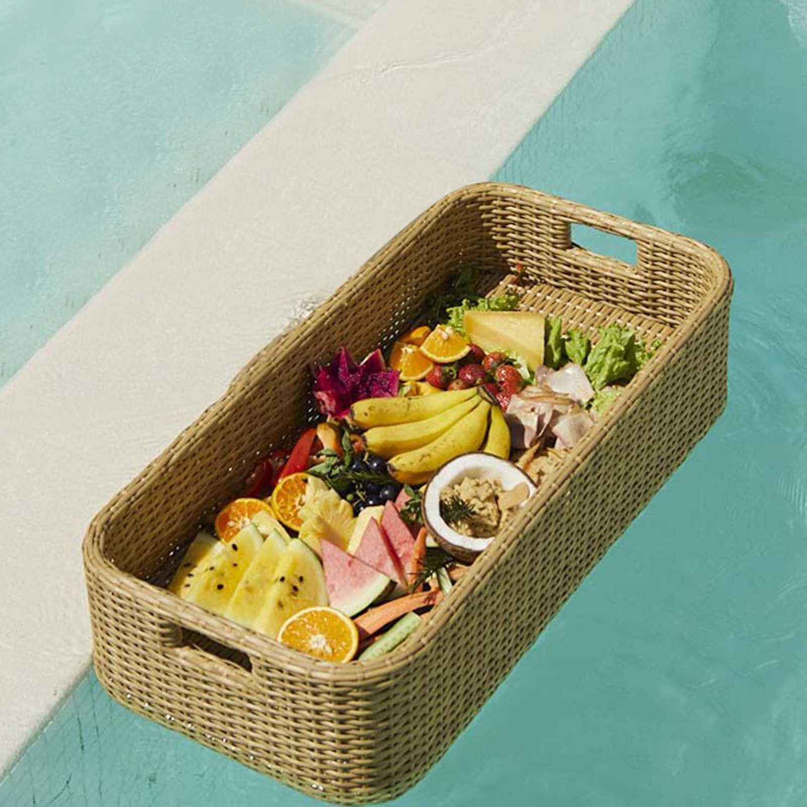 Piscina con Bar Flotante, Bandeja de Desayuno con Asas for el Agua: flotadores de Piscina for Adultos, Ideales for Bancos de Arena, spas, baños y Fiestas.(Yellow,Standard)