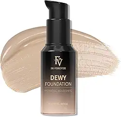 FV Base líquida de cobertura total, hidratante e ocultante, acabamento de manchas de longa duração, brilho impecável, base à prova d'água para pele mista, 3 ml (bege natural)