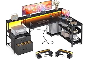 ODK L Shaped Desk with Outlets: The Perfect Workspace Solution for Efficiency and Comfort