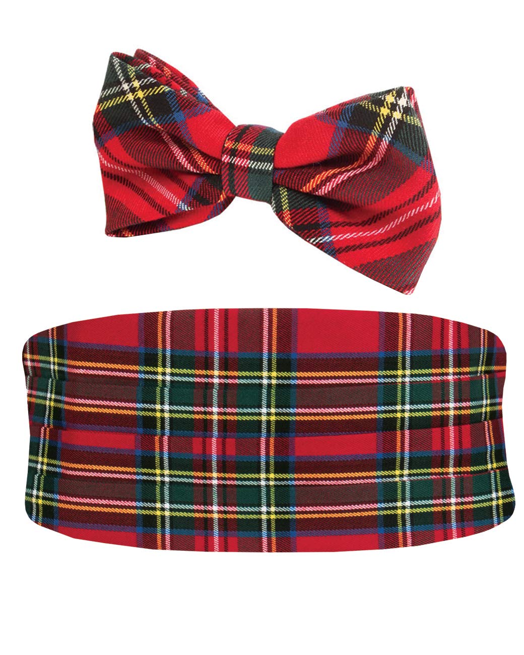 Dobell Mens Red Tartan Cummerbund & Bow Tie Set Pre-Tied Tuxedo Evening Wear Accessories