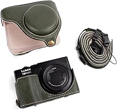 MUZIRI KINOKOO Housse Lumix TZ99/ZS99, Étui en Cuir PU pour Panasonic Lumix DC-TZ99/ZS99 Appareil Photo, sac de transport amovible avec bandoulière réglable - Vert