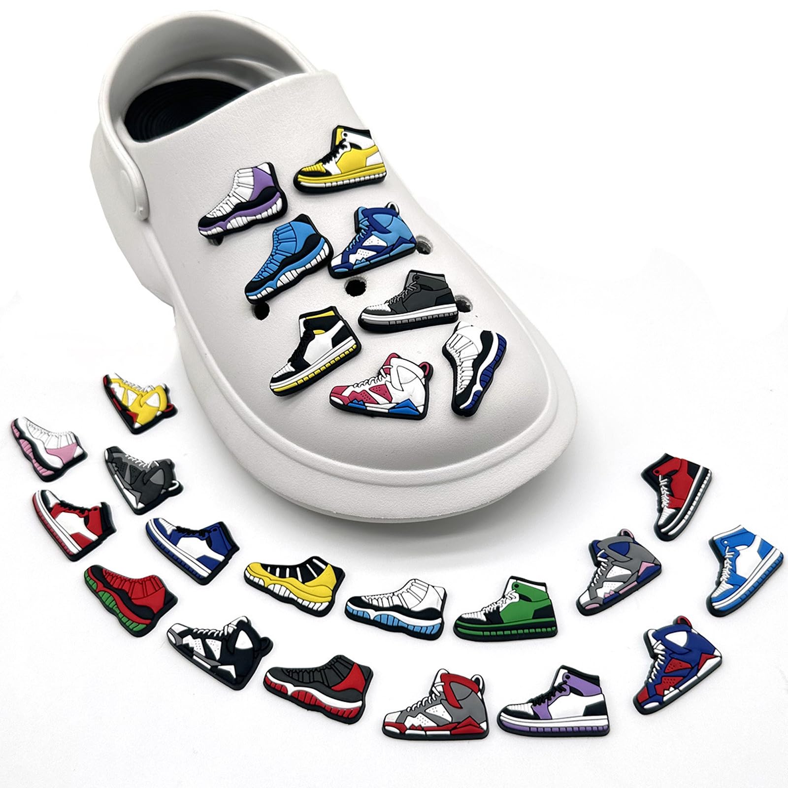 JSTHHTT 75 PCS Ciondoli per Scarpe, Shoe Charm, Decorazioni per Scarpe, Decorazioni Basket Croc Spille Pin, per Ragazze Donne Ragazzi Adulti, Regalo per Feste di Compleanno