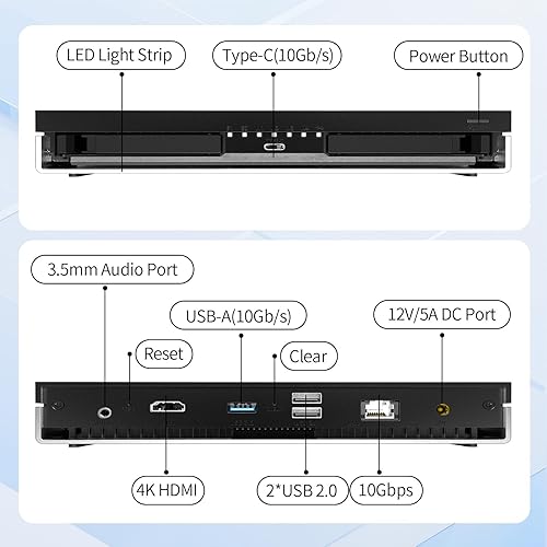 Miniatura 9 de Almacenamiento NAS LincStation N2 de 6 bahías, Intel N100 de 4 núcleos, 10GbE, LPDDR5 de 16 GB, eMMC de 128 G, disco duro SATA 2x2.5 + ranuras NVMe