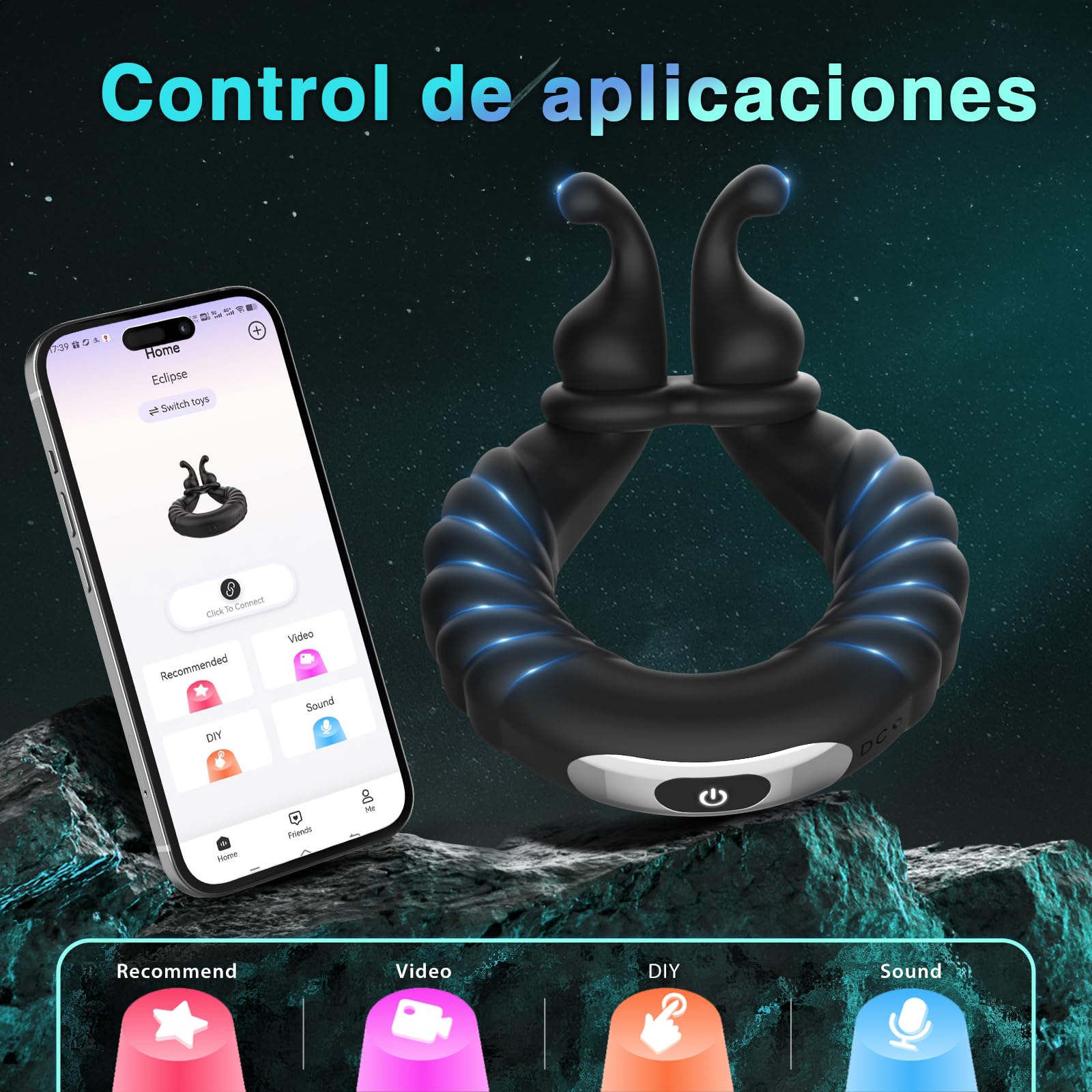 Anillo Vibradorador Pene Clítoris Juguetes Sexuales, Anillo Vibrador Pene Masculino Ereccion Vibradores para Hombres con 10 Modos, Cock Ring Juguetes Eróticos para Pareja Sexuales Sex Toýs Male