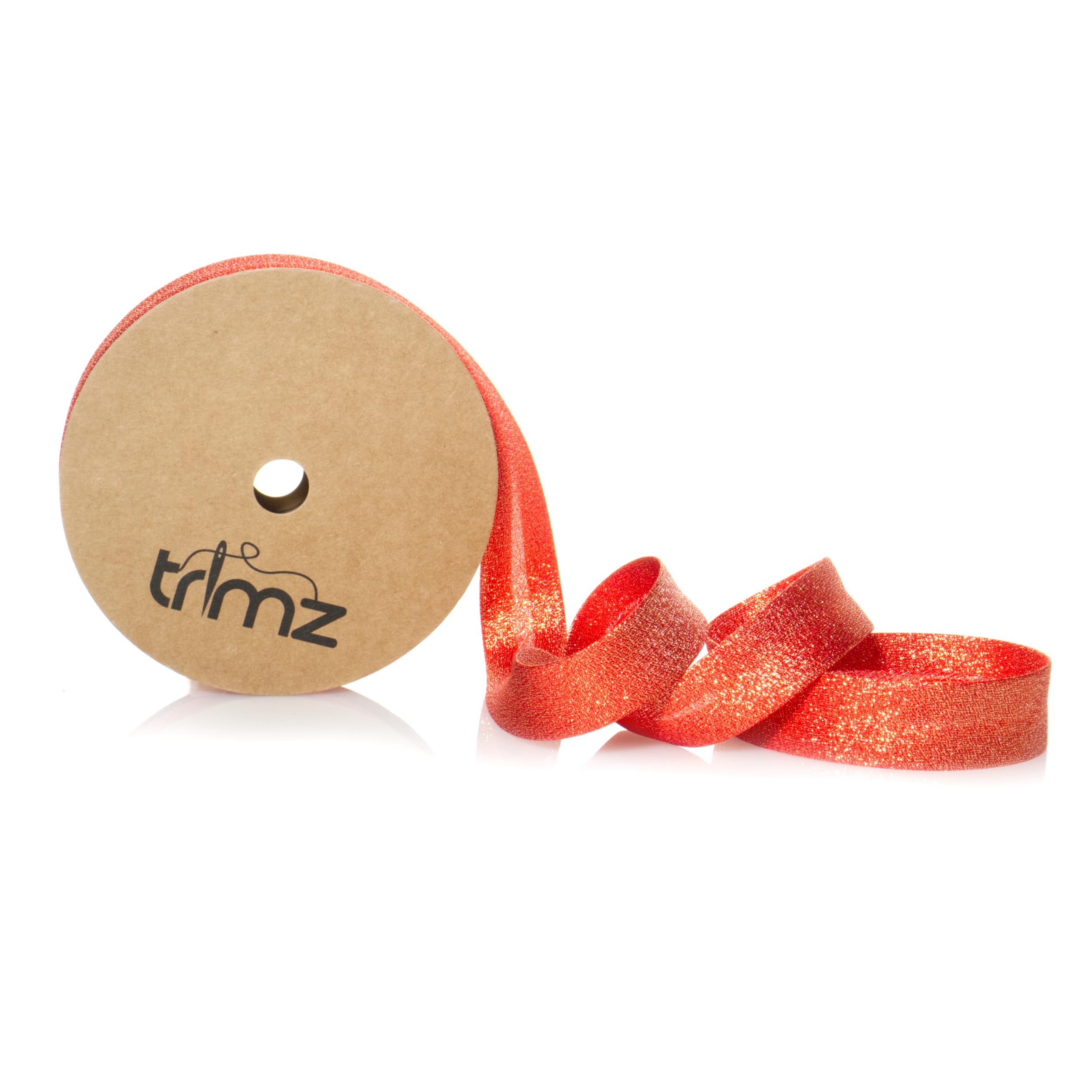 Trimz Red/ Gold & Metallic Lamé Bias Binding Tape, 25Mm X 20M Reel – Festive Crimson/Gold Decorative Trim For Christmas Decor And Sewing