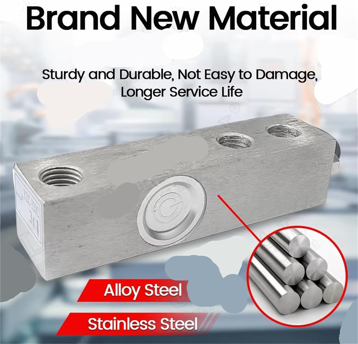 Pressure Load Cell Module Electronic Scale with Foot Pad Stainless Steel Measure Weighing Sensor 500kg 1T 2T 3T 5T YZC-320C(5T with Foot Pad)