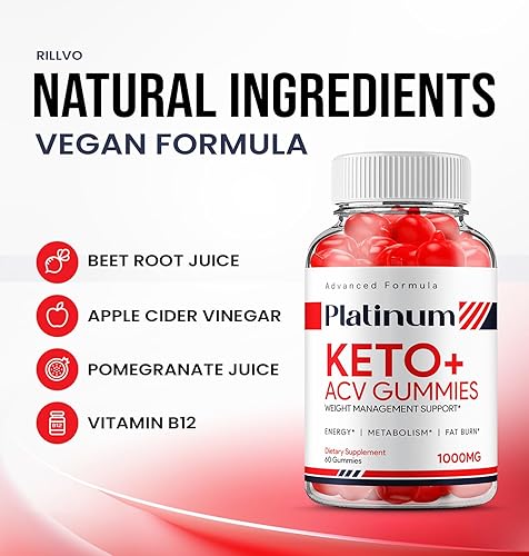 Miniatura 5 de Paquete de 3 gomitas Platinum Keto ACV  Oficiales  Keto Platinum ACV Fórmula avanzada más vinagre de sidra de manzana, suplemento dietético B12 jugo