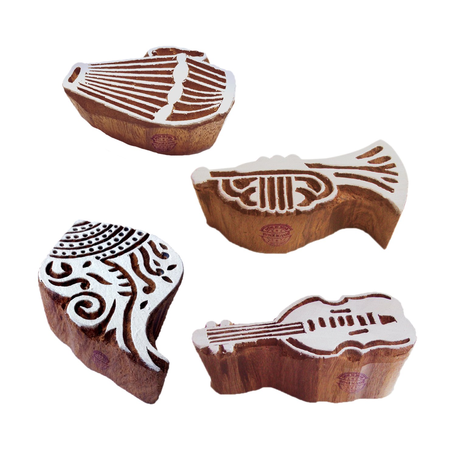 Elegant Pattern Shell and Music Wood Block Stamps (Set of 4) (B075X2M69V) Amazon Price History, Amazon Price Tracker