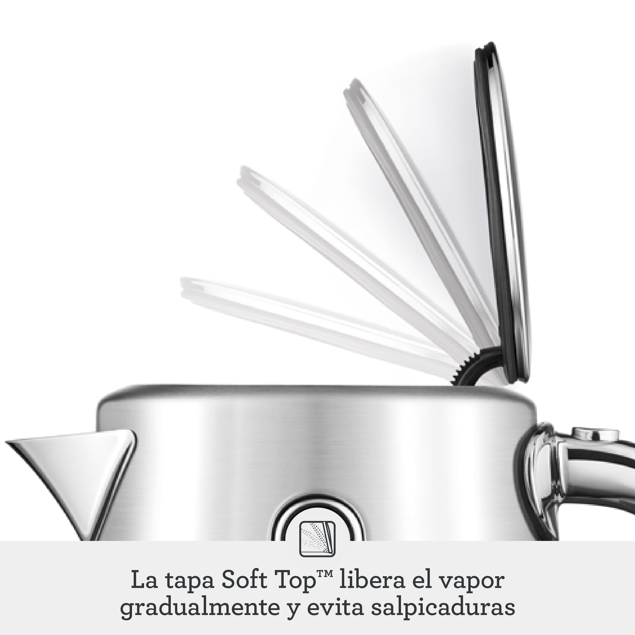 Sage Soft Top Luxe, Hervidor de Agua Eléctrico Silencioso, Tarta Red Velvet | Tapa de Apertura Suave, Construcción de Acero Inoxidable, Doble Visor de Agua sin BPA, Base sin Cable