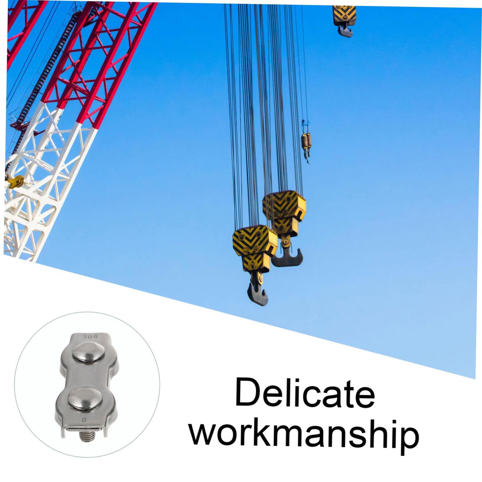 JECOMPRIS 4pcs Wire Rope Double Clamp Rope Clamps Wire Rope Clip Saddle Bolt Hardwares Clamps Cable Clamps Cable Saddle Clamp Wire Ropes Accessories Wire Cable Clips Silver Stainless Steel