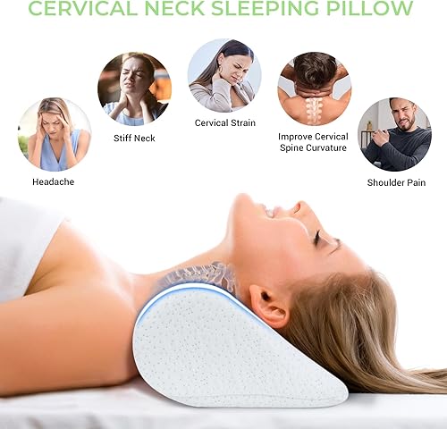 Miniatura 2 de COOLBEBE Almohadas cervicales para el cuello para aliviar el dolor de dormir, almohada de soporte para el cuello, almohadas cervicales de espuma