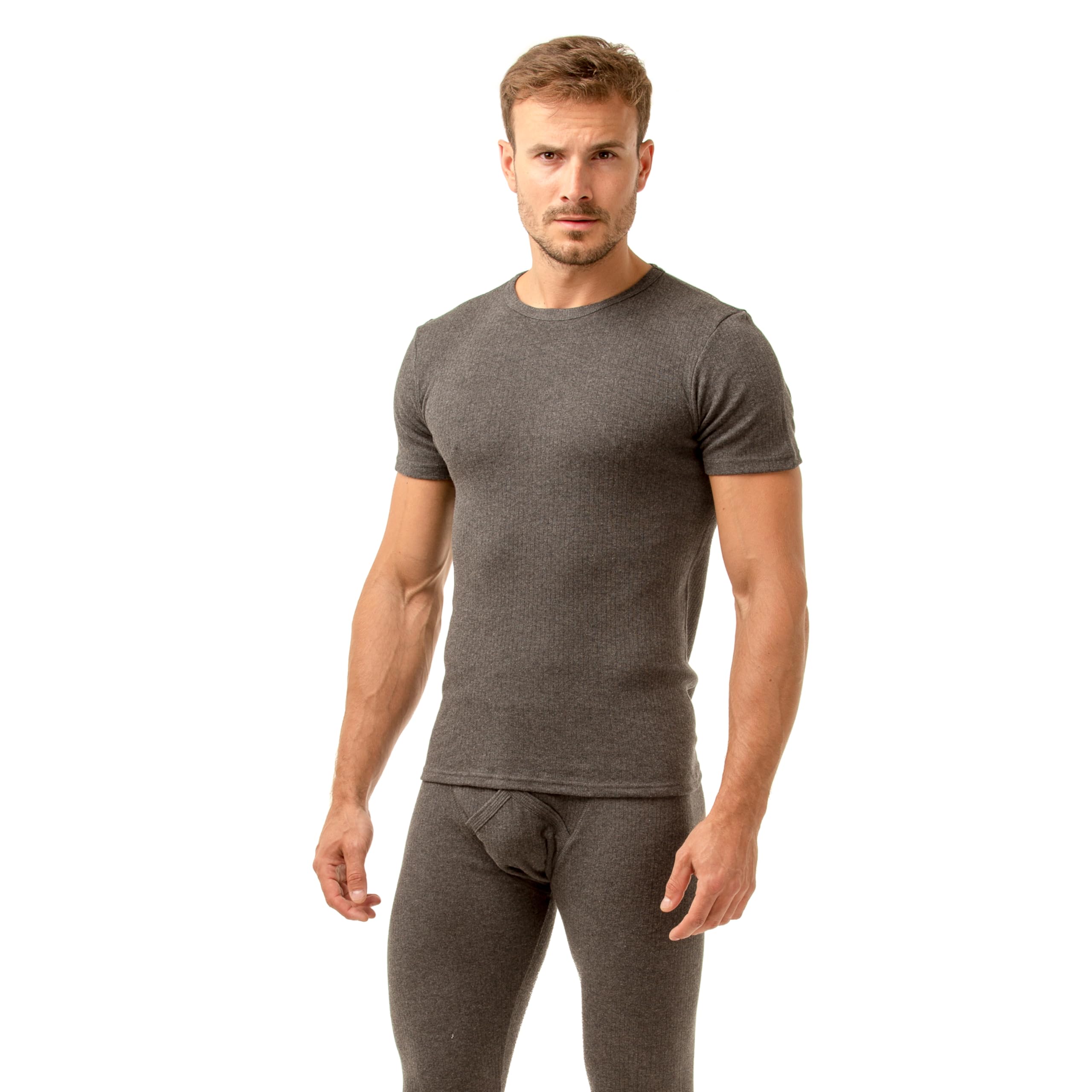 Haigman Lot de 2 t-shirts thermiques à col rond