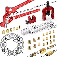 smseace 26-Pack 3/16 Inch Brake Line Kit: 25FT Zinc-Plated Lines, 16 Fittings, Bender, Single Flare Tool & Cutter