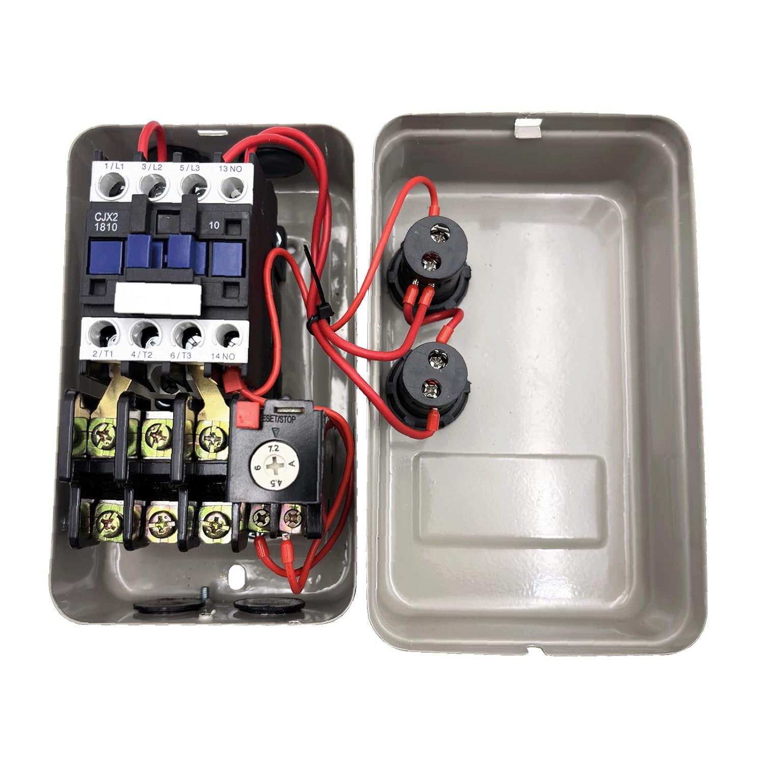 Magnetic Electric Motor Starter Fit for Air Compressor Magnetic Electric Motor Switch Replacement for 220/240V 2.2KW 6.8-11AMP 3HP Single Phase Magnetic Switch Motor