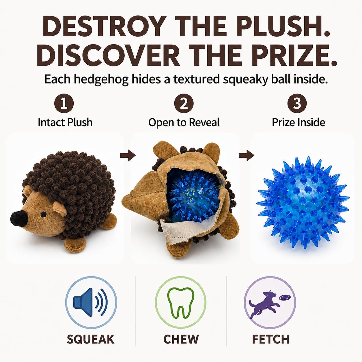 Fun Playtime Awaits: Review of 2-in-1 No-Stuffing Hedgehog Dog Toys!