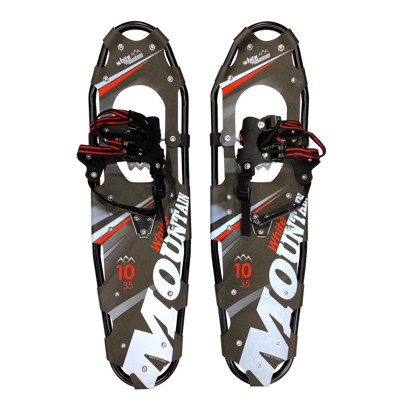 White Mountain - Lightweight Snow Shoes with Deluxe Harness - Snowshoes for Men and Ladies - Made in Aluminum Alloy for Maximum Durability and Lightness - Include Tote Bag (10x35)