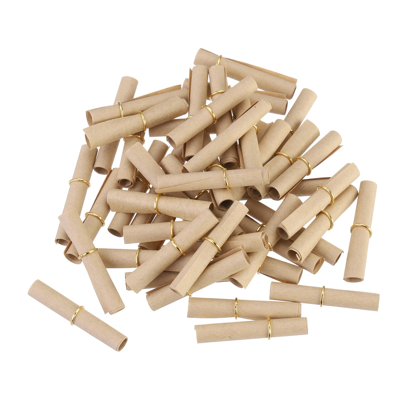 sourcing map Mini Vintage Message Paper Scrolls, 100Pcs Valentine Message Paper, Lucky Wish Paper Roll for Party Birthday, Brown