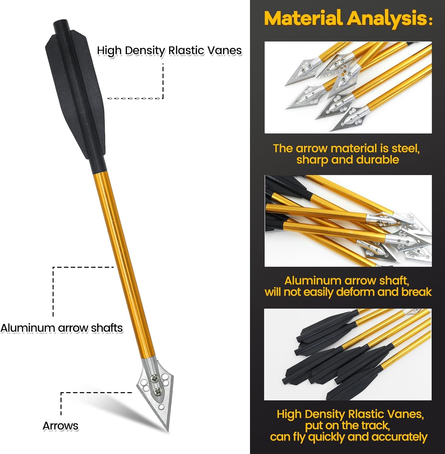 Mini Aluminium Arrows 6.3" Pistol Crossbow Bolts for 50-80lbs Mini Crossbow Pistols for Adults Mini Crossbow Bolts with Replaceable Blade Tips Use for Target Practice Outdoor Hunting Games