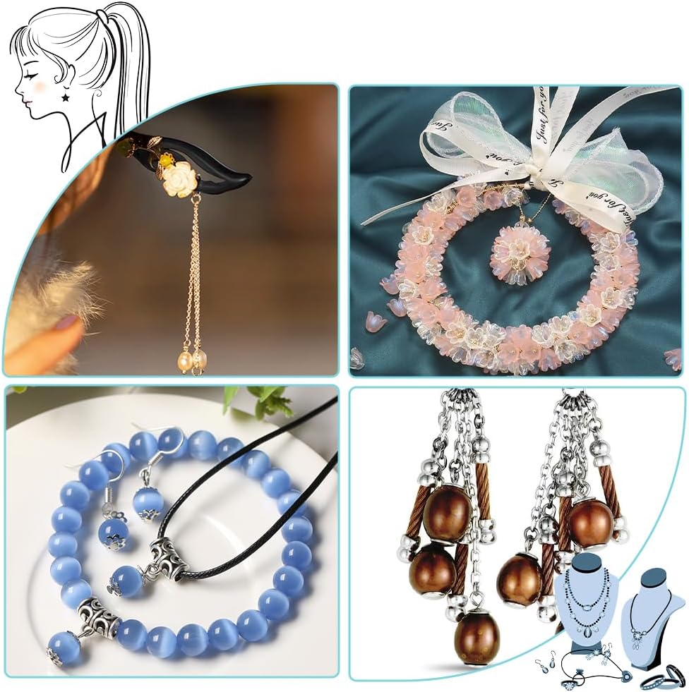 PH PandaHall 30pcs 925 Sterling Silver Head Pins 3 Stlyes 2 inch Round Ball Headpins Open Eye Pins Flat Head Pin for Jewelry Making Crafts Projects Earrings Necklace Bracelet, 23~24 Guage