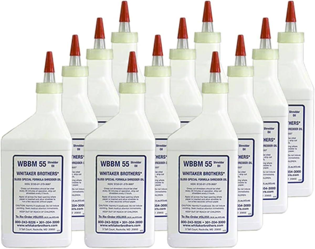12 Pints of Paper Shredder Oil (case of 12 x 1 Pint Bottles)