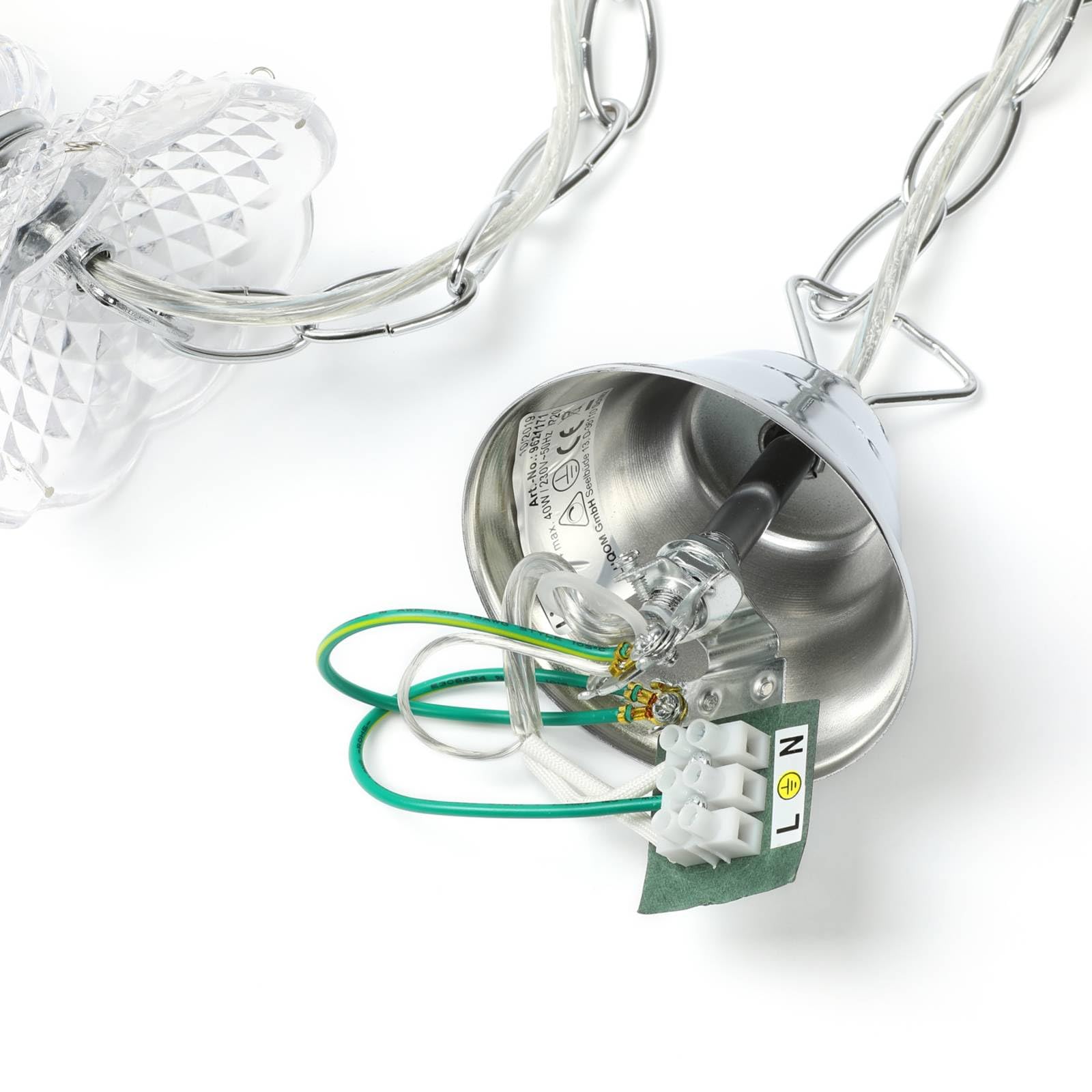 Lindby Kronleuchter Merida (Retro, Vintage Antik) in Transparent (5 flammig E14) - Pendelleuchte Hängelampe Lüster Lampe Deckenleuchte Deckenlampe Wohnzimmerleuchte