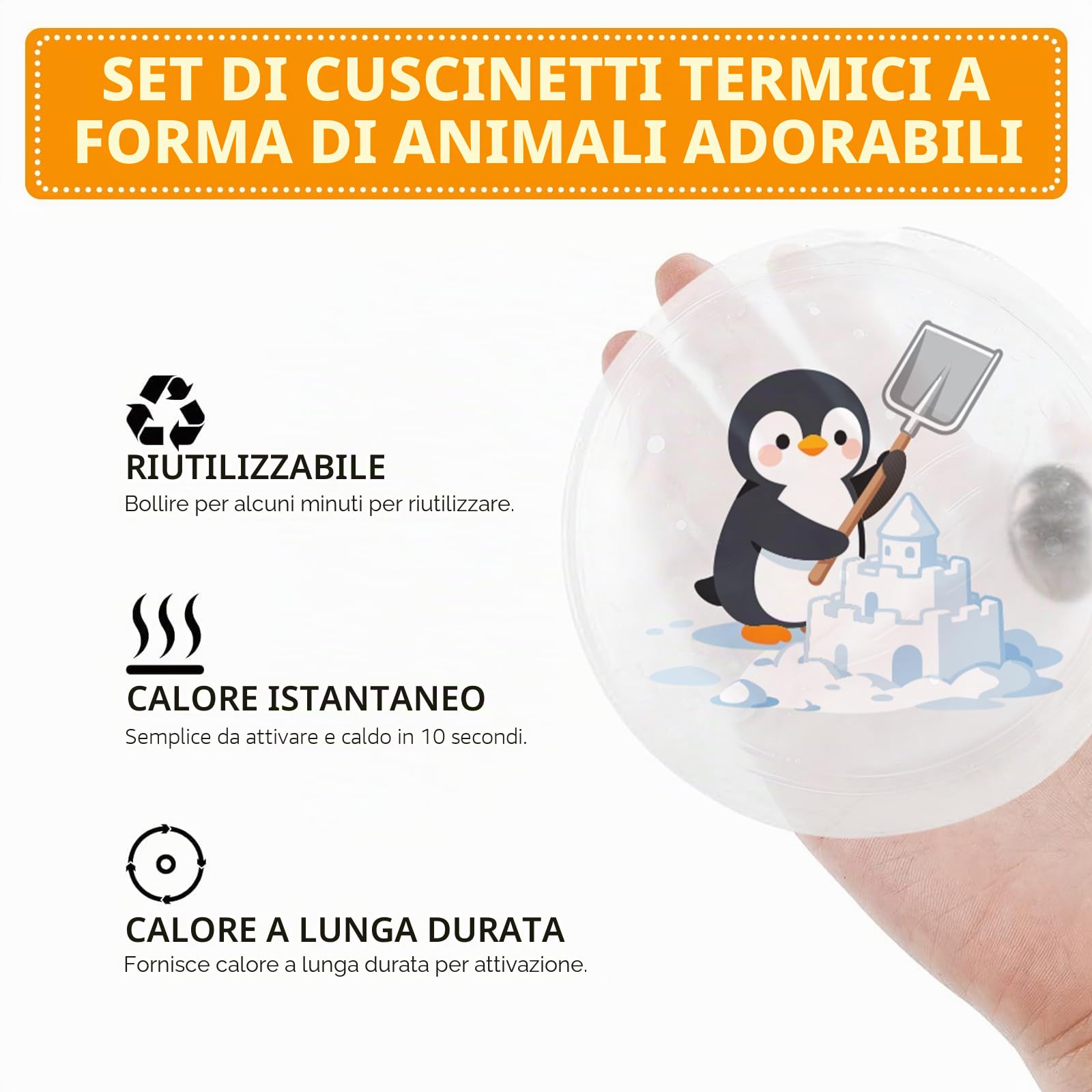 Scaldamani Riutilizzabile,6 Pezzi Scaldamani Tascabile,Scaldatasche Tascabili per Bambini,per le Fredde Giornate Invernali,Viaggi,Sport,Campeggio,Escursioni