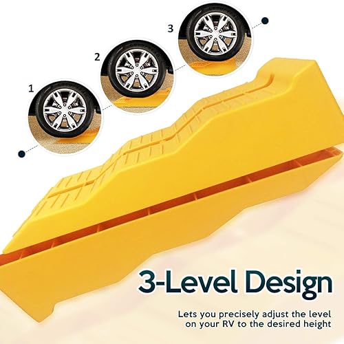 Miniatura 3 de ZONETECH Rampas de nivelación automotriz  4 paquetes de calcetas de rueda de automóvil de alta calidad, nivelador, estabilizador en suelo irregular,