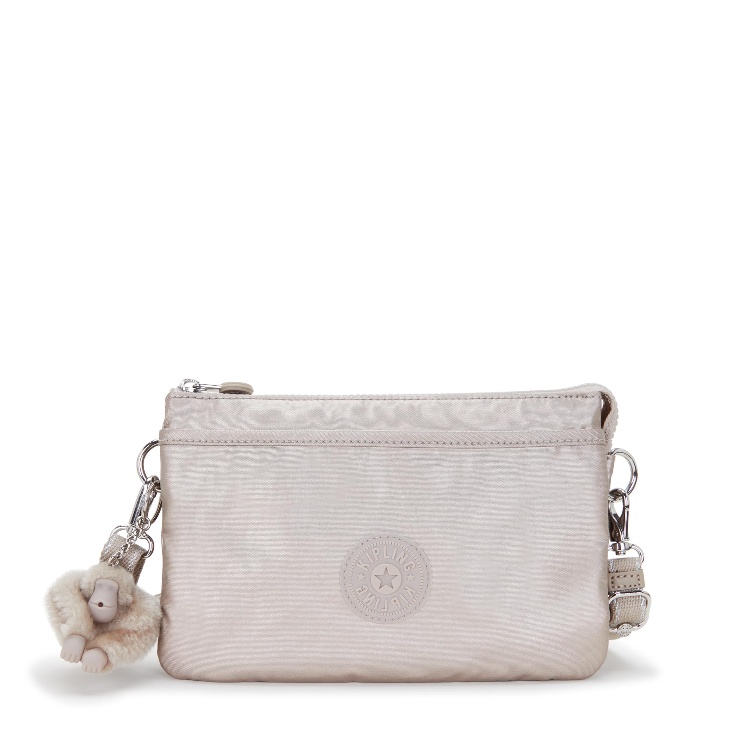 Kipling RiRi - Bolso cruzado para mujer, Brillo metálico, 9.5''L x 6.25''H x 2.5''D